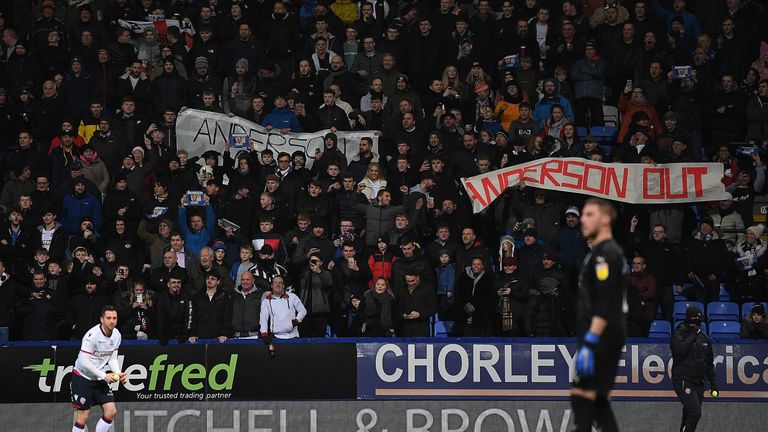 Anderson was the subject of a number of protests as Bolton headed back to League 1 last season amid serious financial troubles
