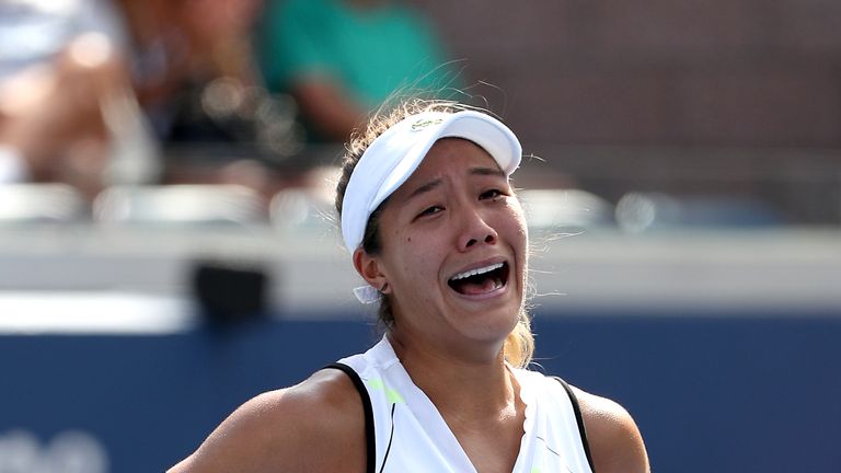 Kristie Ahn shed tears of joy after beating Jelena Ostapenko