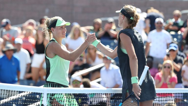 Kristina Mladenovic (right) had lost four of her previous five matches against Kerber