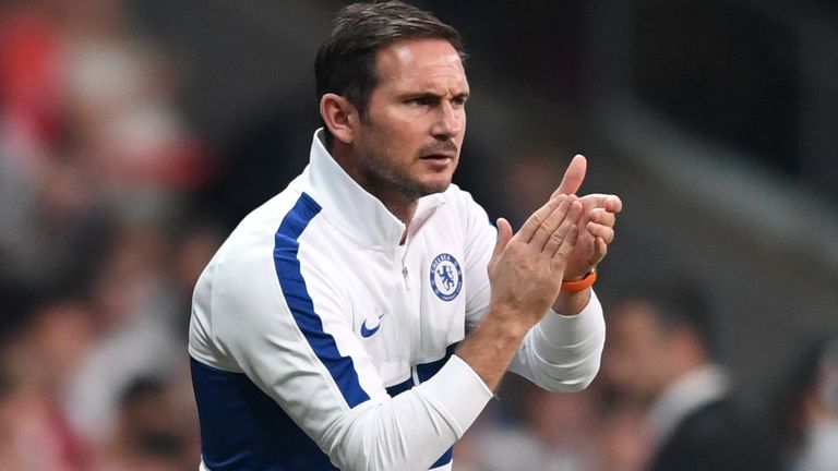 Frank Lampard encourages his side from the sidelines