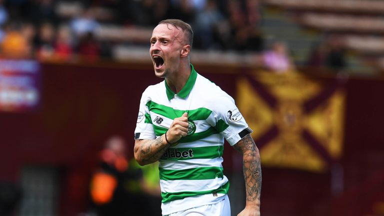 Leigh Griffiths celebrates making it 2-1 to Celtic