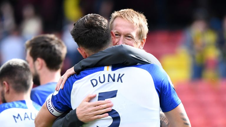 Graham Potter shows his appreciation of Lewis Dunk's performance 