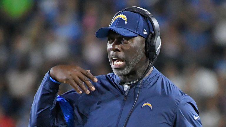 CARSON, CA - AUGUST 24: Los Angeles Chargers head coach Anthony Lynn on the sidelines against the Seattle Seahawks of the Los Angeles Chargers during a pre-season NFL football game at Dignity Health Sports Park on August 24, 2019 in Carson, California. (Photo by John McCoy/Getty Images)