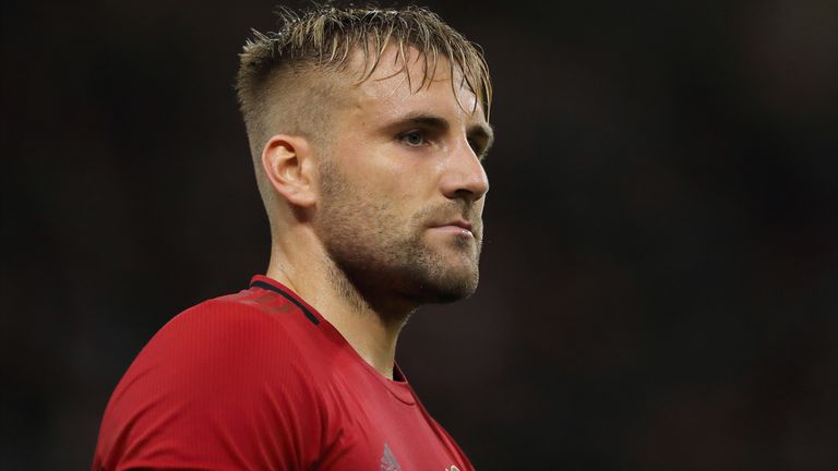 Luke Shaw in action for Manchester United against AC Milan at the International Champions Cup