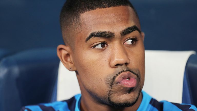 Malcolm on the bench during the match between Zenit St. Petersburg and Krasnodar at the Gazprom Arena