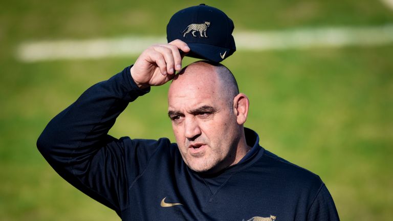 BUENOS AIRES, ARGENTINA - JULY 19: Mario Ledesma head coach of Argentina gestures during the Captains Run ahead of the match against New Zealand as part of The Rugby Championship 2019 at Jose Amalfintani Stadium on July 19, 2019 in Buenos Aires, Argentina. (Photo by Marcelo Endelli/Getty Images)