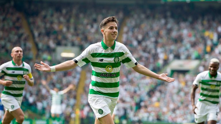 Michael Johnston celebrates after scoring the opening goal