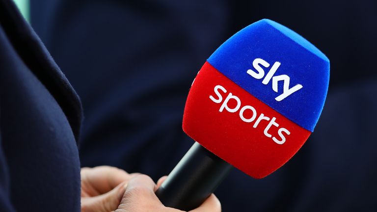 A Sky Sports microphone at Anfield