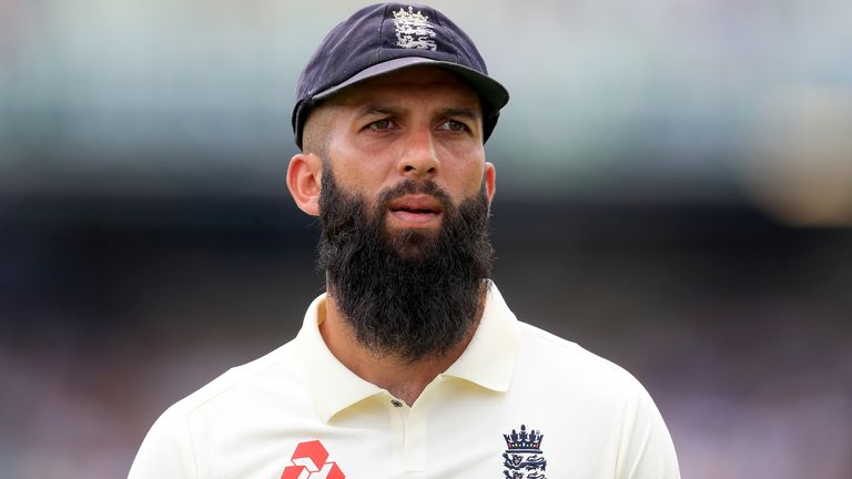 England's Moeen Ali during day four of the Ashes Test match at Edgbaston