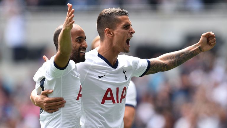 Lucas Moura and Erik Lamela combined for Tottenham's opener 