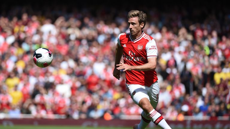 Nacho Monreal in action vs Burnley at the Emirates Stadium on August 17, 2019