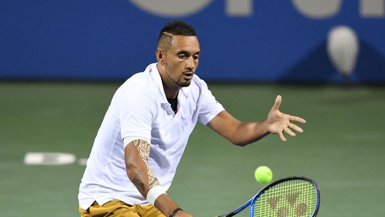 Nick Kyrgios in action at the Citi Open in Washington 