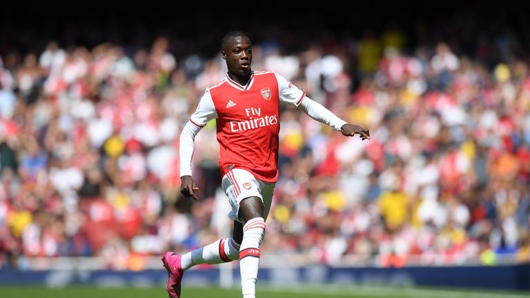 Nicolas Pepe in action for Arsenal vs Burnley