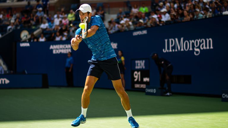 Novak Djokovic cruised past Roberto Carballes Baena in the the first round of the US Open