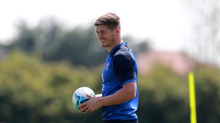 TREVISO, ITALY - JULY 30: Owen Farrell looks on during the England training session on July 30, 2019 in Treviso, Italy. (Photo by David Rogers/Getty Images)