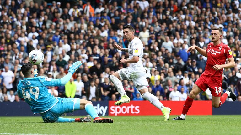 Pablo Hernandez gives Leeds a 1-0 lead at home to Nottingham Forest