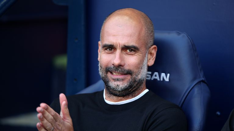 Pep Guardiola is aiming to lead Manchester City to their third Premier League title in a row
