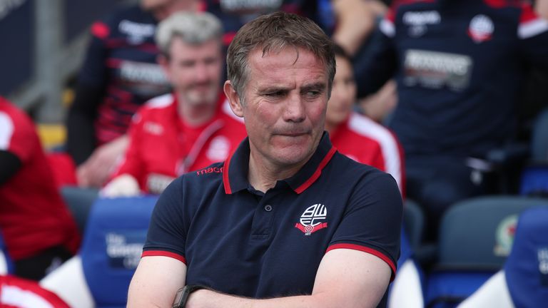Phil Parkinson led Bolton to promotion in 2017 before their relegation back to the Championship in the summer
