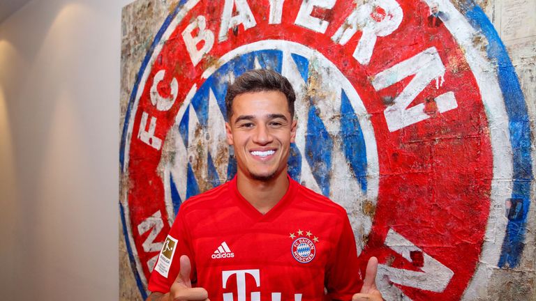 Philippe Coutinho signs for Bayern Munich on a season-long loan from Barcelona