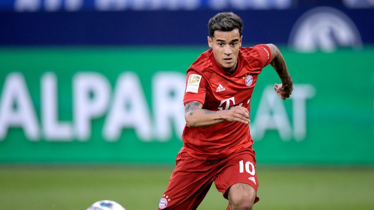 Philippe Coutinho came on for his Bayern debut