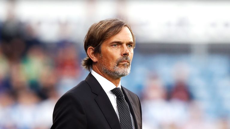 Derby County manager Phillip Cocu during the Sky Bet Championship match at the John Smith's Stadium
