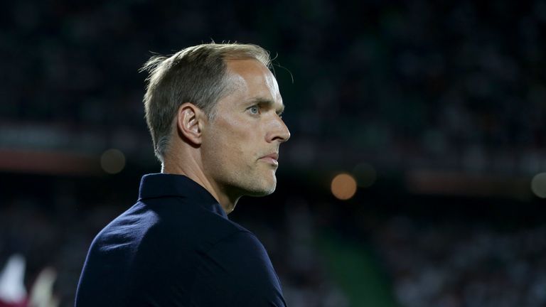 PSG boss Thomas Tuchel looks on during his side's 2-0 win at Metz