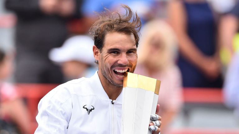 Rafael Nadal enjoying this title victory in Montreal 