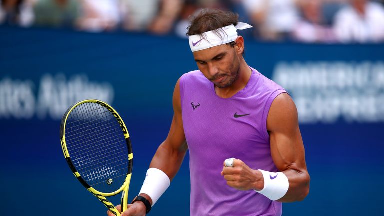 Rafael Nadal in action against Hyeon Chung