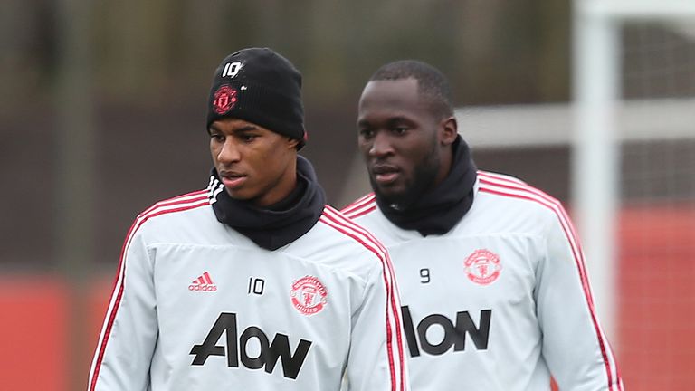 Marcus Rashford (L) will be tasked with filling the void left by Romelu Lukaku (R)