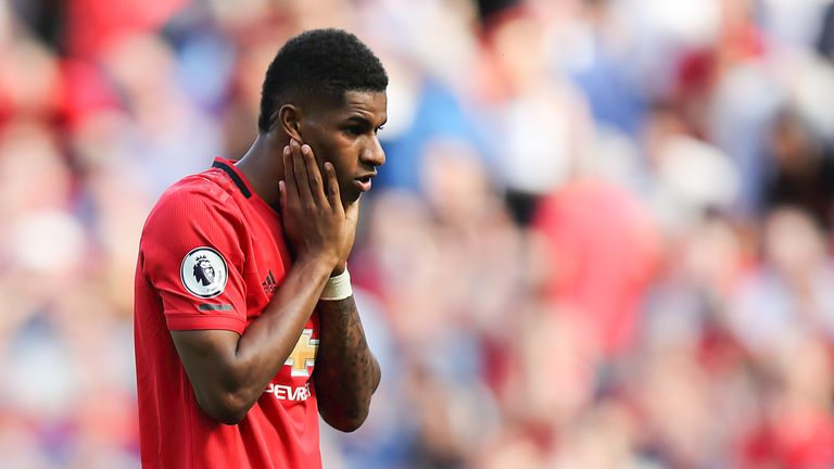 Marcus Rashford missed a penalty after an hour at Old Trafford