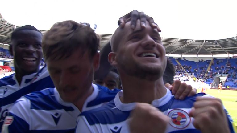George Puscas scores his second against Cardiff.