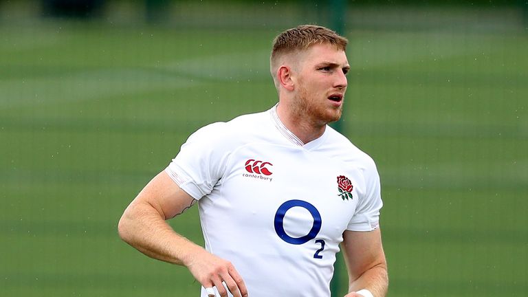Ruaridh McConnochie warms up during the England captain's run held at Clifton College on August 16, 2019 in Bristol, England