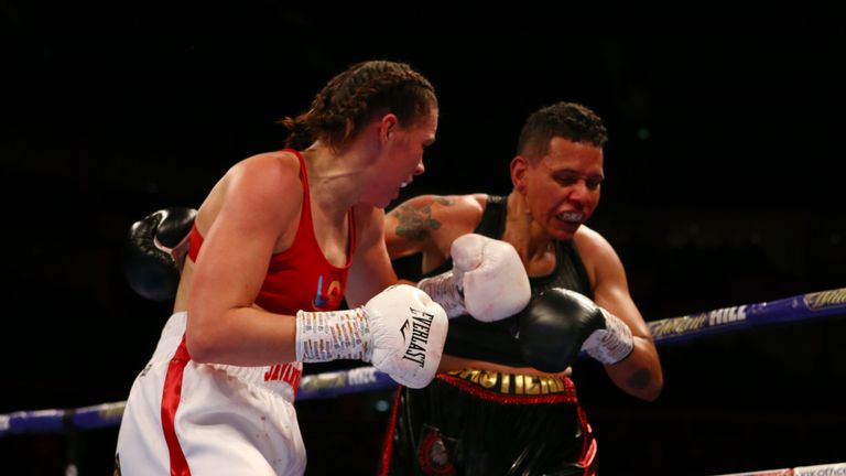 Savannah Marshall v Daniele Bastieri, Super-Middleweight contest, O2 Arena..31st August 2019.Picture By Dave Thompson.  
