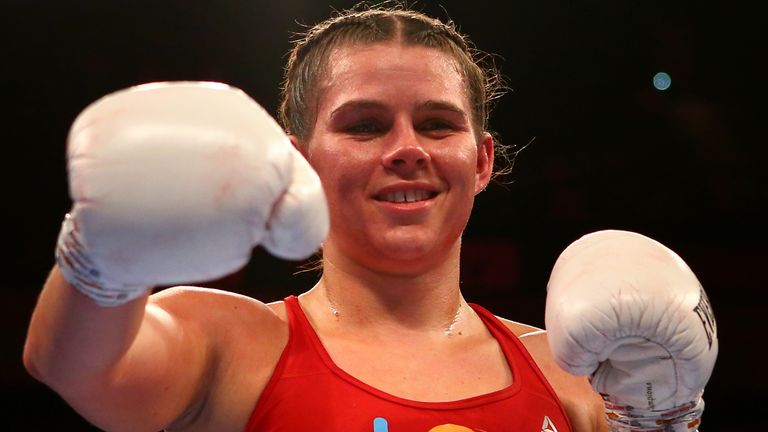 Savannah Marshall v Daniele Bastieri, Super-Middleweight contest, O2 Arena..31st August 2019.Picture By Dave Thompson.  