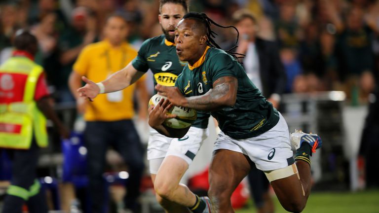 Sbu Nkosi scored two tries as South Africa edged Argentina on Saturday