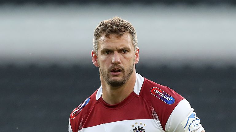 Wigan Warriors Sean O'Loughlin in action against Hull FC, during the Betfred Super League match at the KCOM Stadium, Hull.