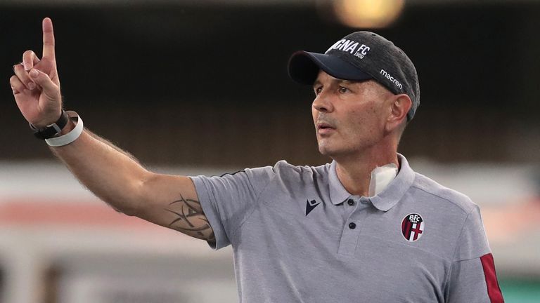 Bologna coach Sinisa Mihajlovic left his hospital bed to return to the dug-out for his side's Serie A match against Hellas Verona 