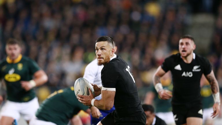 Sonny Bill Williams of the All Blacks in action against South Africa in the 2019 Rugby Championship