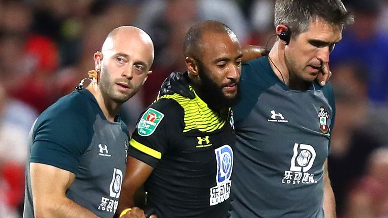 Nathan Redmond was injured during Southampton's Carabao Cup win over Fulham