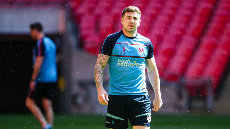 St Helens centre Mark Percival saw his try disallowed against Warrington