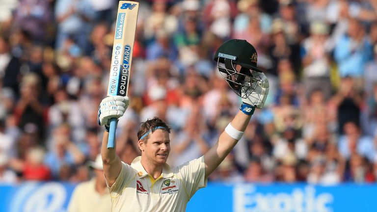 Steve Smith, Australia, Test century at Edgbaston during 2019 Ashes