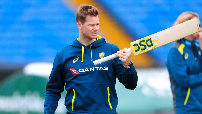 Australia&#39;s Steve Smith during a nets session at Headingley