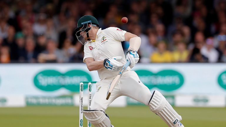Steve Smith was struck on the neck by a delivery from Jofra Archer
