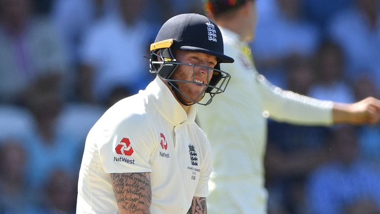 England batsman Ben Stokes reacts after being caught by David Warner off the bowling of Pattinson for 8 runs during day two of the 3rd Test Match between England and Australia at Headingley