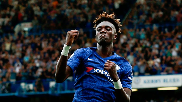 Tammy Abraham celebrates scoring his second goal