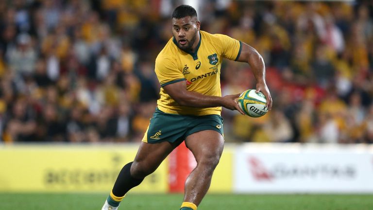 Taniela Tupou in action for Australia against Argentina in the Rugby Championship