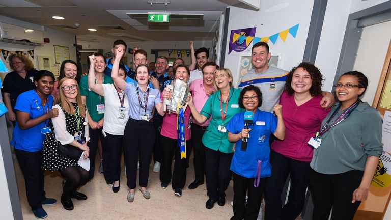 Tipp players with the staff on the St Johns Ward