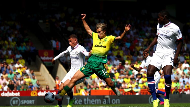 Todd Cantwell equalises for Norwich at home to Chelsea