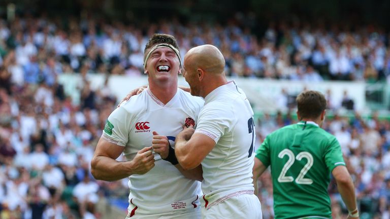 Flanker Tom Curry scored one of five second half tries for England 