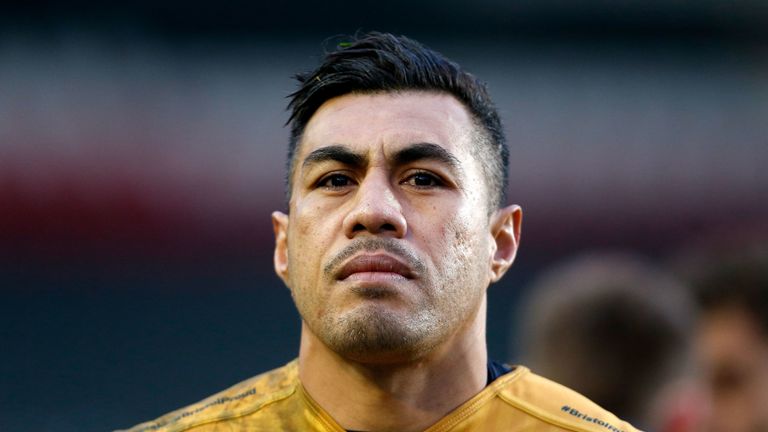 Tusi Pisi of Bristol Rugby looks on during the Aviva Premiership match between Leicester Tigers and Bristol Rugby at Welford Road on February 18, 2017 in Leicester, England.